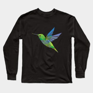 Humming bird lowpoly Long Sleeve T-Shirt